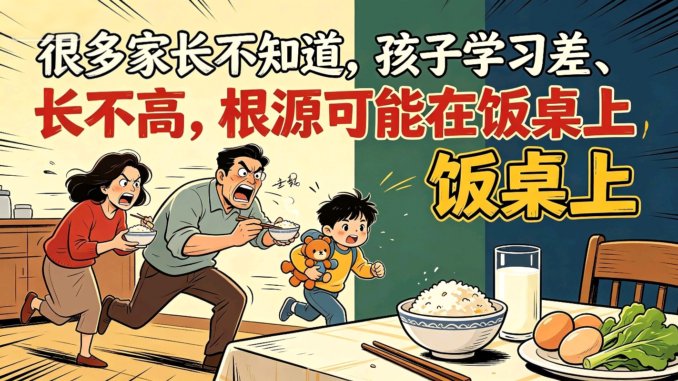 很多家长不知道，孩子学习差、长不高，根源可能在饭桌上