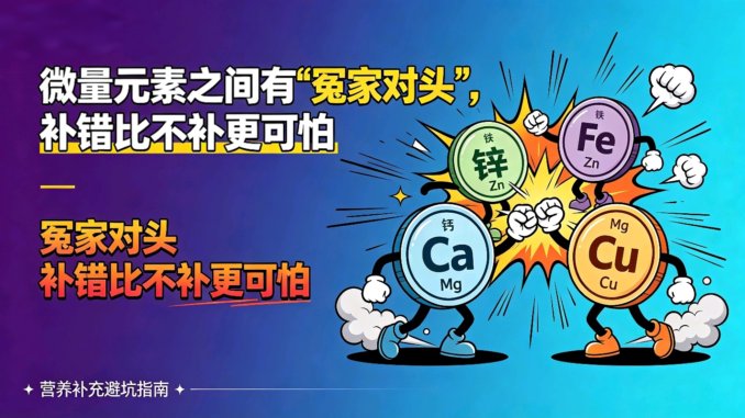 微量元素之间有“冤家对头”，补错比不补更可怕
