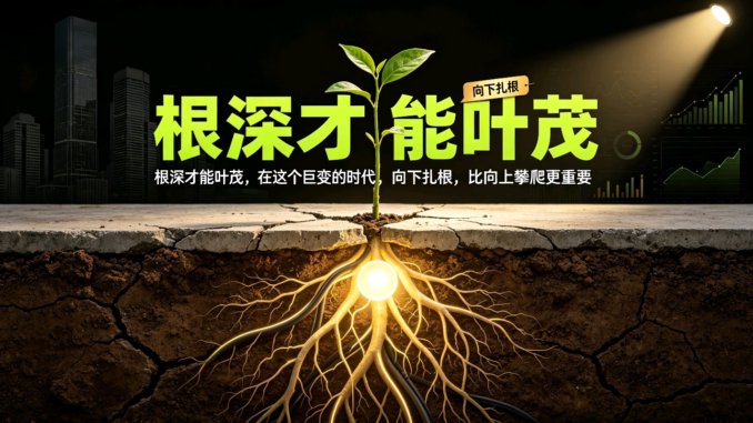 根深才能叶茂，在这个巨变的时代，向下扎根，比向上攀爬更重要