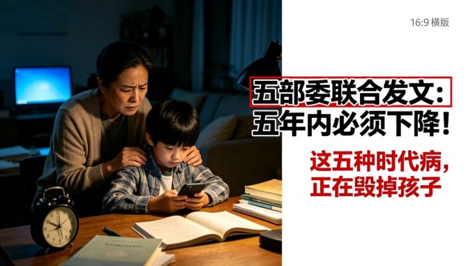 五部委联合发文：五年内必须下降！这五种时代病，正在毁掉孩子