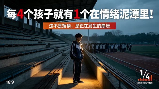 每4个孩子就有1个在情绪泥潭里！这不是矫情，是正在发生的崩溃