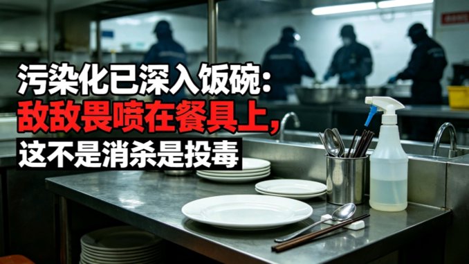 污染化已深入饭碗：敌敌畏喷在餐具上，这不是消杀是投毒