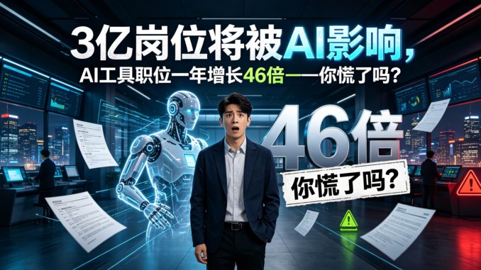 3亿岗位将被AI影响，AI工具职位一年增长46倍——你慌了吗？
